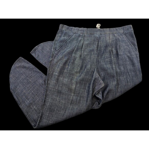 WN Women's XL Trina Turk Linen Blend Stretch Waist Pull On Capri Cropped Pants - Picture 1 of 7